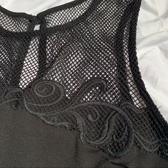 Forever 21 Black Pleated Mesh Mini Dress - Picture 3 of 6